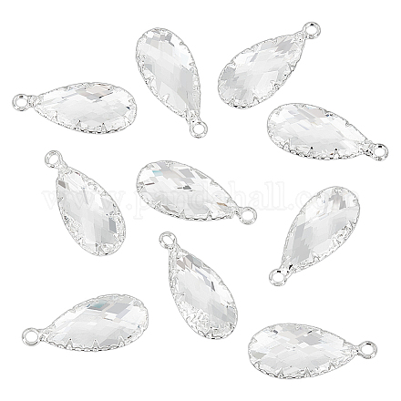 10 шт. подвески из латуни и прозрачного стекла KK-BC0014-08S-1