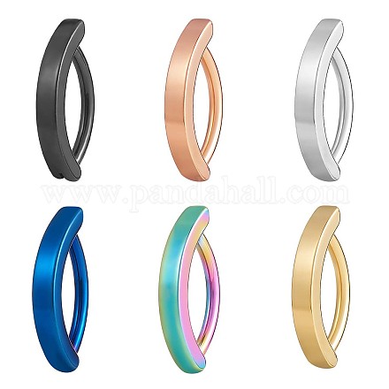 Cerchio per anello di pancia curvo in acciaio inossidabile 6 pz 6 colori 304 JX496A-02-1