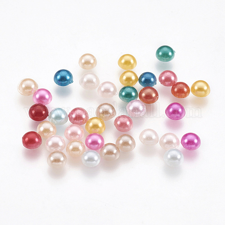 Cabujones de perlas de imitación de plástico ABS X-SACR-S738-4mm-M-1