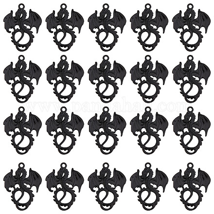 SUNNYCLUE 1 Box 50Pcs Dragon Charms Flying Dragon Charm Tibetan Style Electroplated Black Dragon Pterosaur Animal Charms for Jewelry Making Charm Courage Earrings Necklace Bracelet DIY Supplies Adult FIND-SC0003-48-1