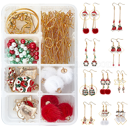 Sunnyclue 237 pièce bricolage kits de fabrication de boucles d'oreilles sur le thème de Noël DIY-SC0015-05-1