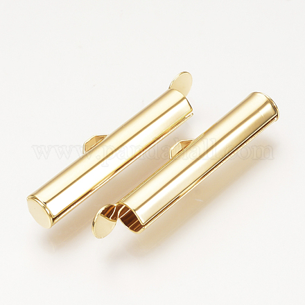 Brass Slide On End Clasp Tubes KK-Q735-285G-1