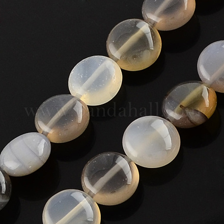 Natural Grey Agate Stone Bead Strands G-R189-12-1