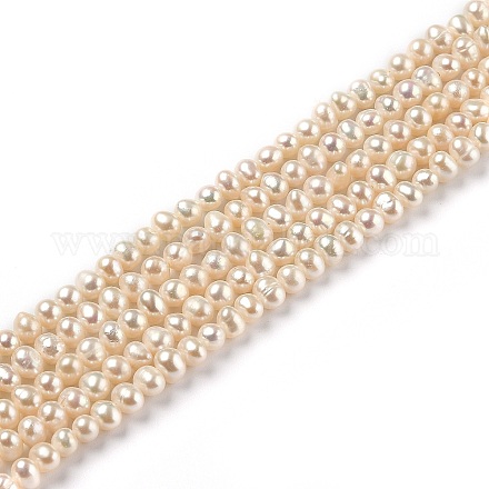 Fili di perle di perle d'acqua dolce coltivate naturali PEAR-L033-04-01-1