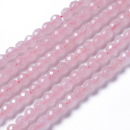 Chapelets de perles en quartz rose naturel G-F596-20-4mm-1