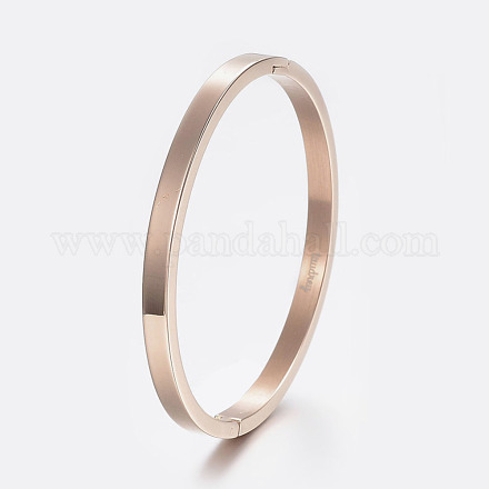 304 Stainless Steel Polished Bangles BJEW-F305-23RG-1
