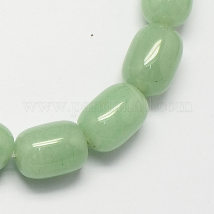 Barrel Shaped Gemstone Natural Green Aventurine Stone Beads Strands G-S114-23-1