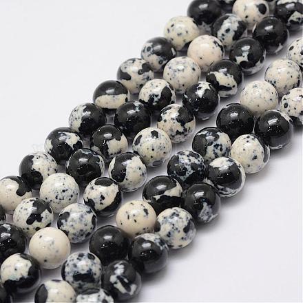 Chapelets de perles en jade blanc d'océan naturel G-E346-8mm-08-1