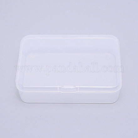Superfindings 4 confezione di perline di plastica trasparente contenitori di stoccaggio scatole con coperchi 12.5x8.5x3.5 cm piccolo rettangolo di plastica organizer custodie per perline gioielli ufficio mestiere CON-WH0074-68-1