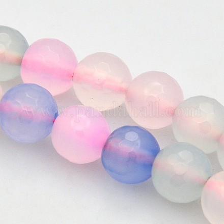 Dyed Natural Agate Round Bead Strands G-D614-6mm-1