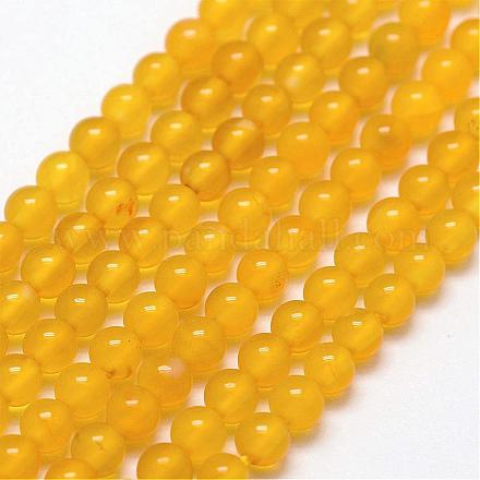 Natural Yellow Agate Beads Strands G-N0184-06-3mm-1