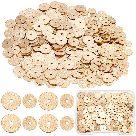 SUNNYCLUE 1 Box 400Pcs 6mm 8mm Gold Heishi Bead Gold Flat Disc Beads Brass Spacer Bead Metal Round Loose Beads for Jewellery Making Charms Findings DIY Necklace Earring Craft Women Beading Supplies KK-SC0002-94-1