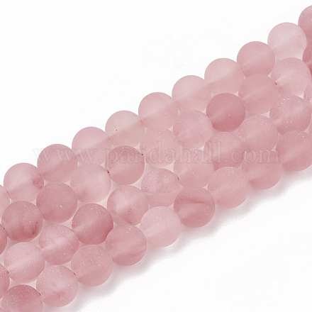 Chapelets de perles en verre de quartz de cerise G-T106-270-1