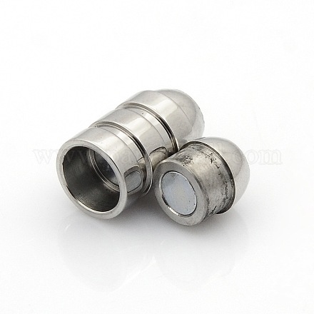 304 Stainless Steel Glazed Surface Magnetic Clasps Fit 5mm Cords STAS-O042-C-02-1