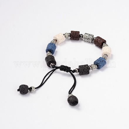 Bracelets de perles de pierre de lave BJEW-D325-10-1