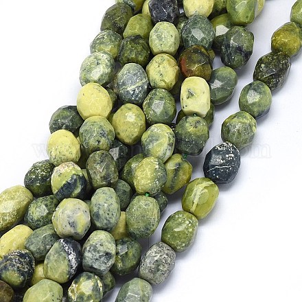 Chapelets de perles en serpentine naturelle G-O173-049-1
