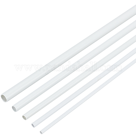OLYCRAFT 30Pcs ABS Plastic Hollow Round Tubes 400mm Length White Round Bar Rods 3mm 4mm 5mm 6mm 8mm Round Hollow Bar for DIY Sand Table Architectural Model Making AJEW-OC0003-09B-1