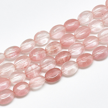 Chapelets de perles en verre de quartz de cerise X-G-S357-B14-1
