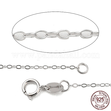 Collar de cadena tipo cable de plata de ley con baño de rodio para mujer STER-I021-05P-1