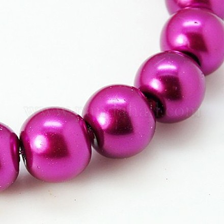 Perlas sueltas redondas de vidrio para la fabricación de artesanías de collar de joyería X-HY-8D-B35-1