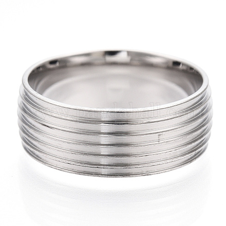 201 кольцо из нержавеющей стали с рифлением для пальцев STAS-WH0047-06S-1