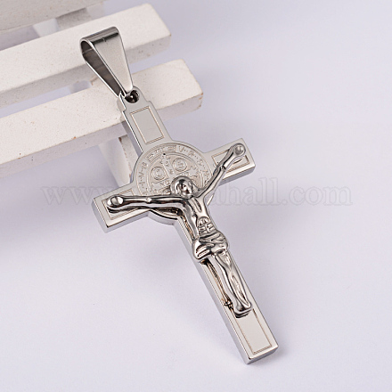 Kruzifix-Kreuz 304 Edelstahlanhänger STAS-O089-33P-1