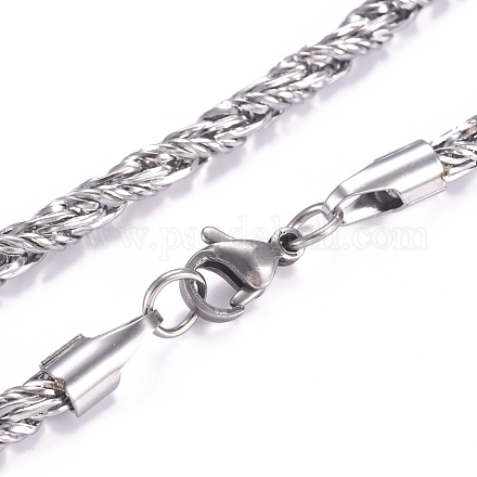 304 Stainless Steel Rope Chain Necklaces NJEW-G340-23P-1