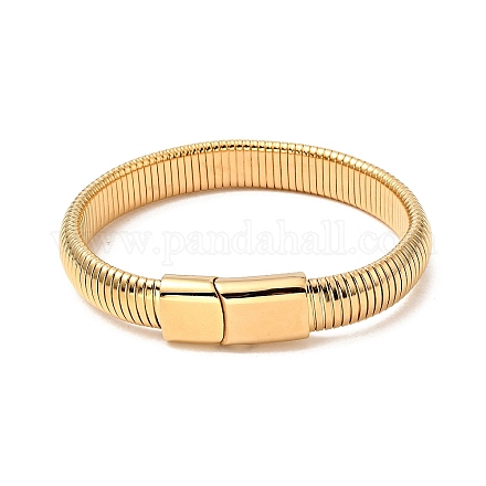 Placage ionique (ip) 304 bracelet chaîne serpent plat extensible en acier inoxydable avec fermoir magnétique pour hommes femmes BJEW-E009-12G-01-1