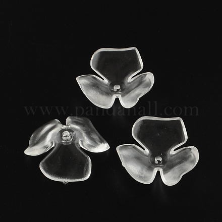3-pétalos tapas de cuentas de acrílico transparente flor TACR-R121-A01-1