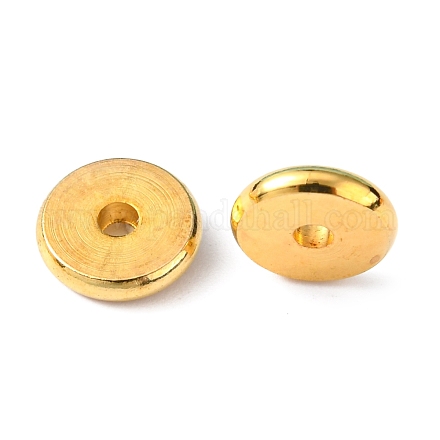 真鍮製スペーサービーズ  ディスク  ゴールドカラー  8x1.5mm  穴：1.5mm KK-E357-8mm-G-1