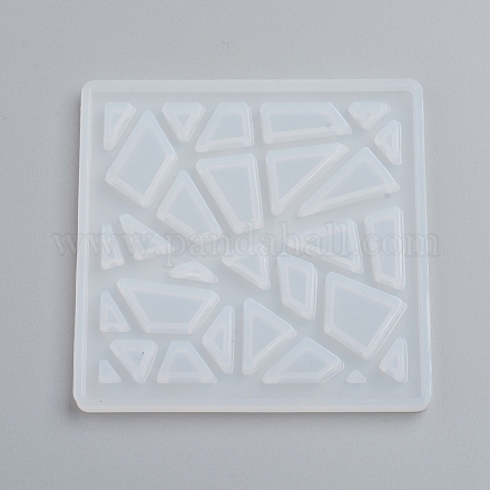 シリコンモールド  レジン型  UVレジン用  エポキシ樹脂ジュエリー作り  模造紙カット  ホワイト  63x63x4mm X-DIY-G017-E02-1