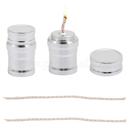 CHGCRAFT 2 Sets Portable Metal Alcohol Burner Lamp Aluminum Alloy Alcohol Stove with Cotton Cord for Household Outdoor Camping Picnic Tea Coffee Making Science Experiments AJEW-WH0332-91-1