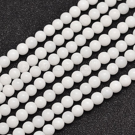 Chapelets de perles en jade de malaisie naturelle G-A146-4mm-B01-1