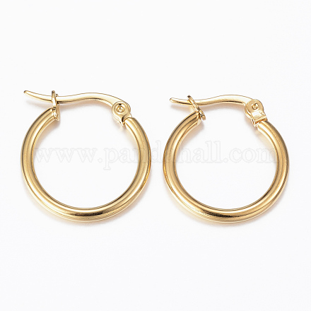 304 Stainless Steel Hoop Earrings EJEW-H344-02G-1