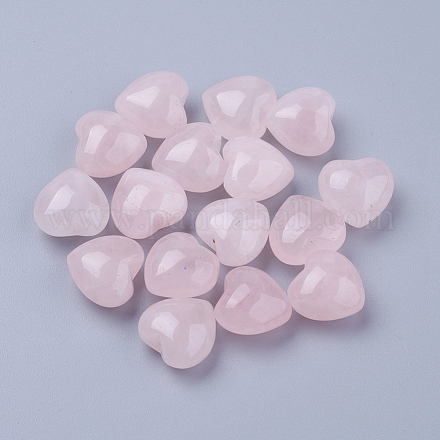 Piedras de amor de corazón de cuarzo rosa natural DJEW-P009-02D-1