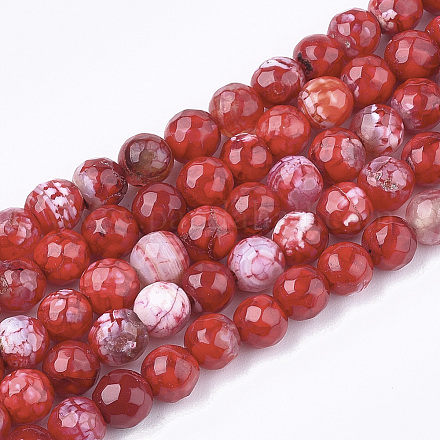 Chapelets de perles en agate naturelle craquelée X-G-T119-01A-07-1