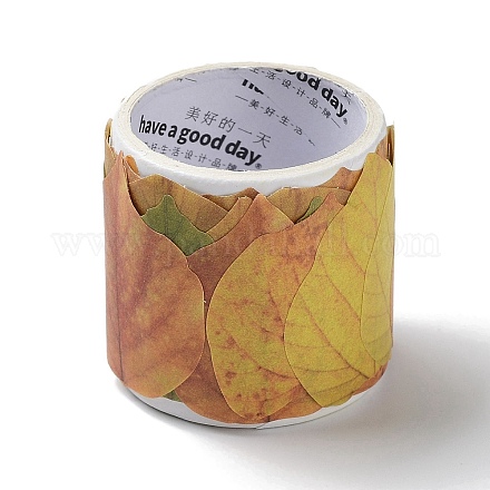 Aufkleberrollen aus Papier mit gefallenen Blättern DIY-C080-01G-1