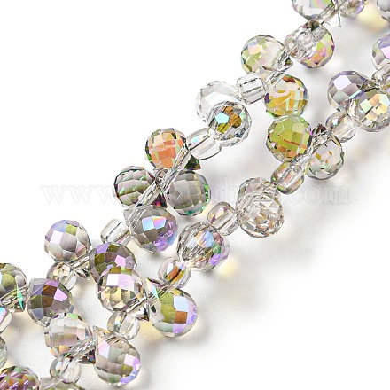 Electroplate Transparent Glass Beads Strands EGLA-P052-01A-HR01-1