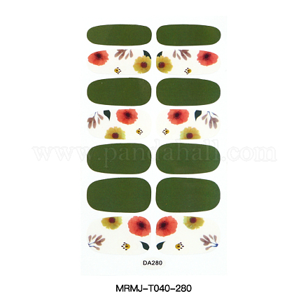 Adesivi per involucri per unghie con copertura completa di fiori MRMJ-T040-280-1