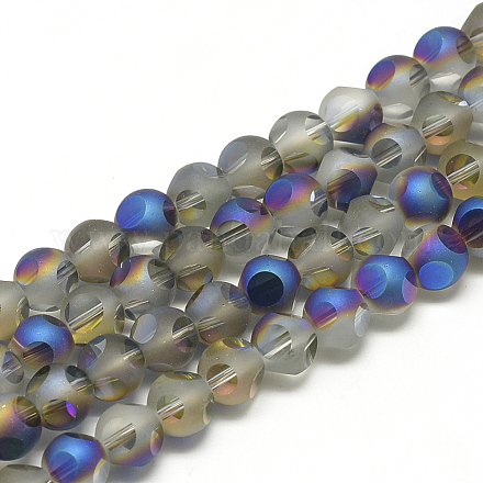 Arco iris plateado hilos de perlas de vidrio transparente EGLA-R108-8mm-B01-1