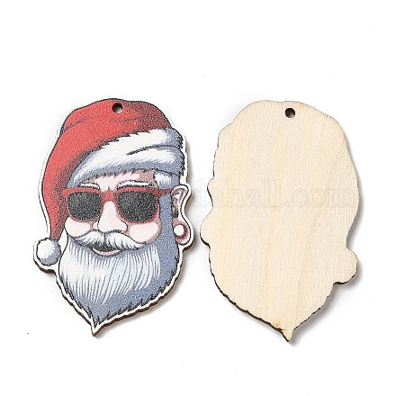 Colgantes grandes de madera con estampado navideño de una cara WOOD-D025-26-1