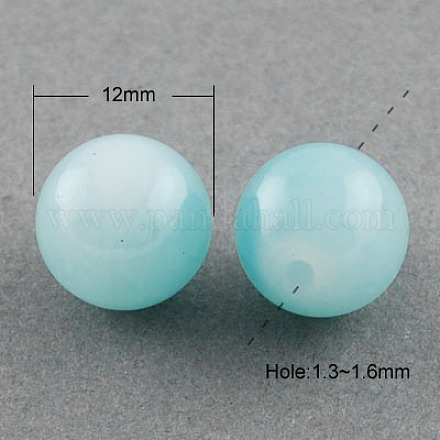Chapelets de perles en verre imitation jade DGLA-S076-12mm-19-1