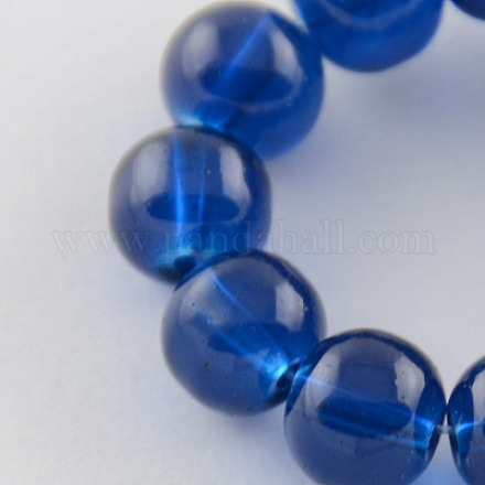 Spray Painted Transparent Glass Beads Strands DGLA-R024-12mm-01-1