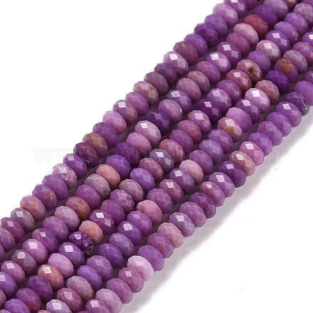 Lepidolita natural / hebras de perlas de piedra de mica púrpura G-H278-03A-1