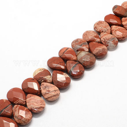 Chapelets de perles en jaspe rouge naturel G-UK0006-06GF-1