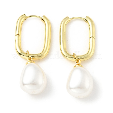 Boucles d'oreilles créoles pendantes en perles de plastique EJEW-A070-03G-1