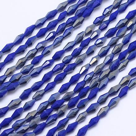Faceted Bicone Electroplate Glass Beads EGLA-L004B-B01-1