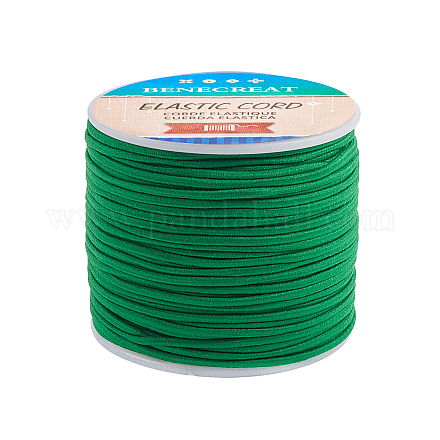 BENECREAT 2mm 55 Yards Elastic Cord Beading Stretch Thread Fabric Crafting Cord for Jewelry Craft Making (Green) EW-BC0002-40-1