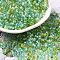 Transparent Glass Round Seed Beads, Inside Colours, Round, Lawn Green, 6/0, 4x3mm, Hole: 1.2mm, about 161pcs/10g