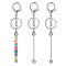 2Pcs Brass Bar Beadable Keychain for Jewelry Making DIY Crafts, with Alloy Lobster Clasps, Platinum, 16cm